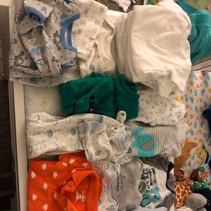 Lot of baby boy clothes, newborn and 0-3 months